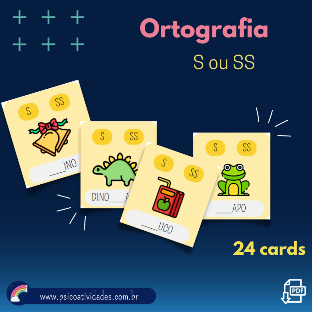 Ortografia S Ou Ss Cards Psico Atividades