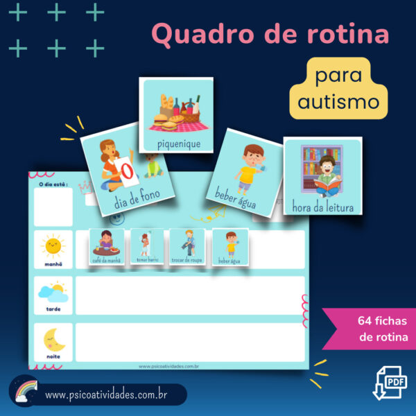 Quadro De Rotina Para Autismo Menino Psico Atividades