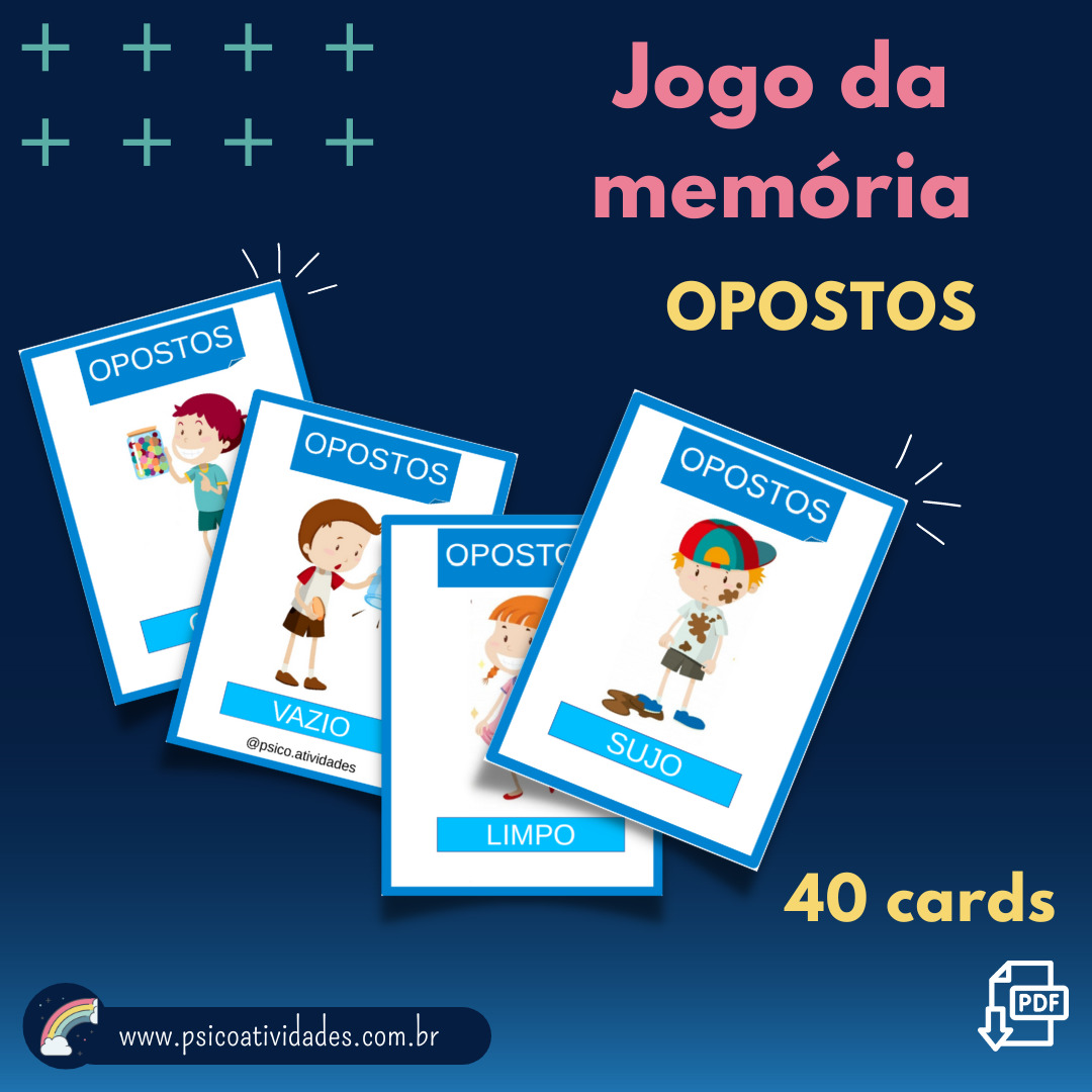 Jogo Educativo Opostos Antônimos Inglês Ou Português - T&D Jogos