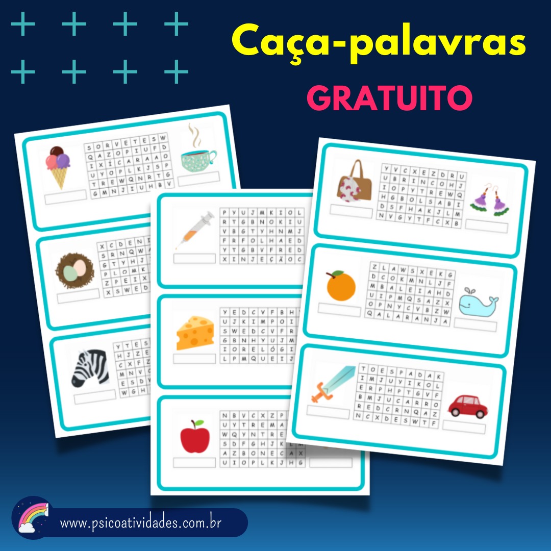 CAÇA-PALAVRAS - Gratuito - Psico Atividades